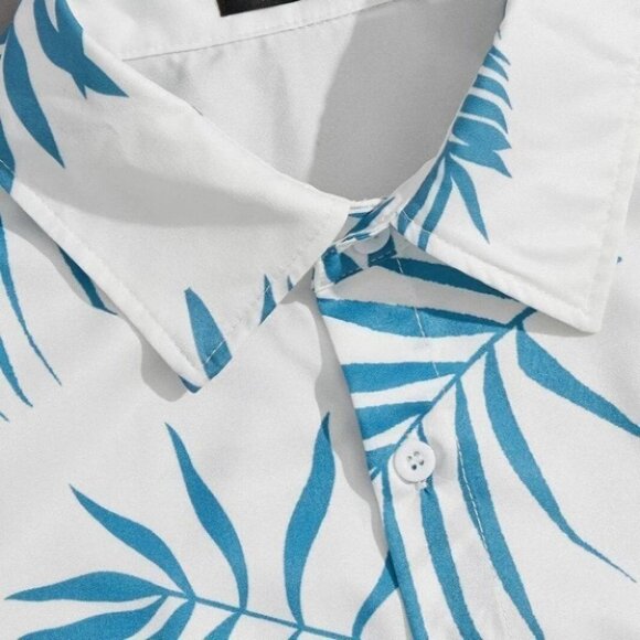 Tropical Print Vacation Style Men's Shirt & Shorts Set - Picture 6 of 6